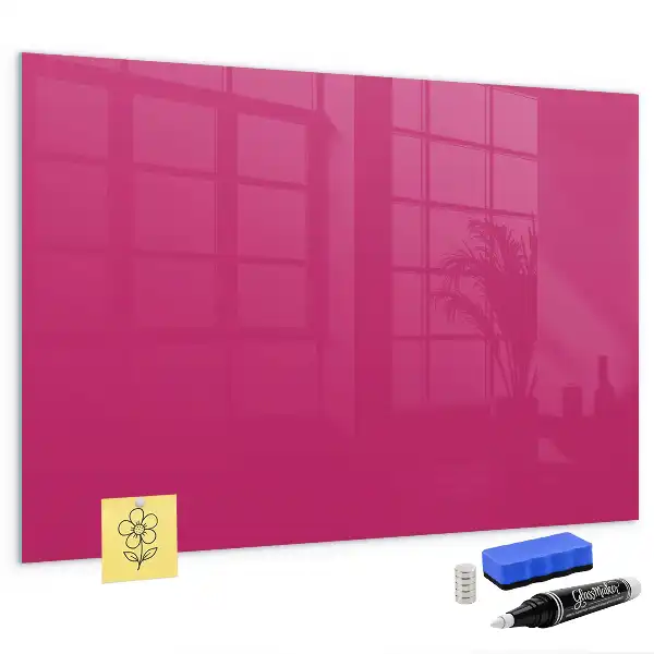 Quadro magnético de apagar a seco na cor rosa intenso