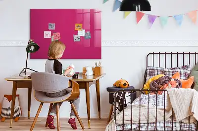 Quadro magnético de apagar a seco na cor rosa intenso