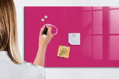 Quadro magnético de apagar a seco na cor rosa intenso