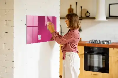 Quadro magnético de apagar a seco na cor rosa intenso