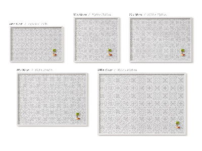 Quadro magnético com moldura branca Padrão de ornamento regular