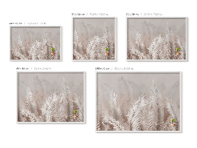 Quadro magnético com moldura branca Folhas boho naturais