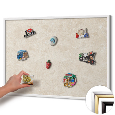 Quadro magnético com moldura branca Pedra clara elegante