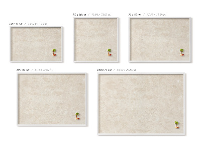 Quadro magnético com moldura branca Pedra clara elegante