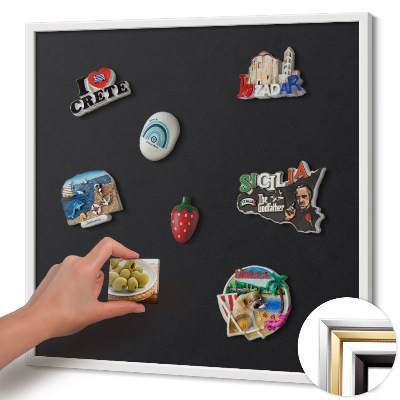 Quadro magnético com moldura branca Cor preta