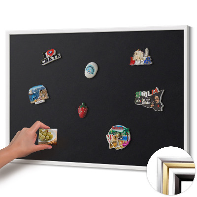 Quadro magnético com moldura branca Cor preta