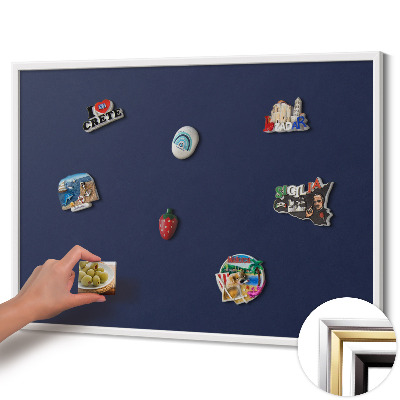 Quadro magnético com moldura branca Cor: azul marinho escuro