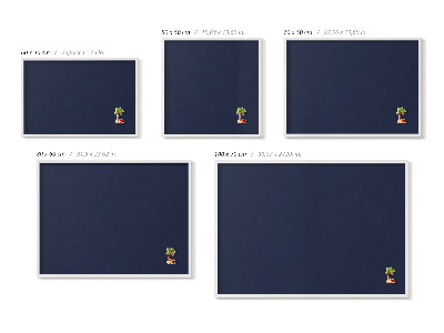 Quadro magnético com moldura branca Cor: azul marinho escuro