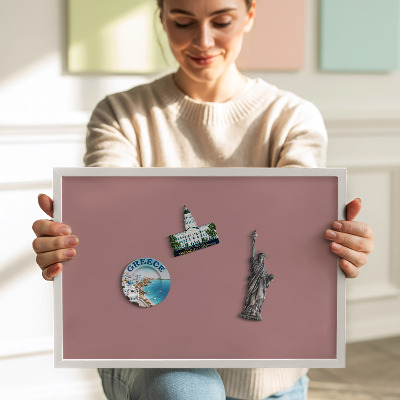 Quadro magnético com moldura branca Cor rosa pastel