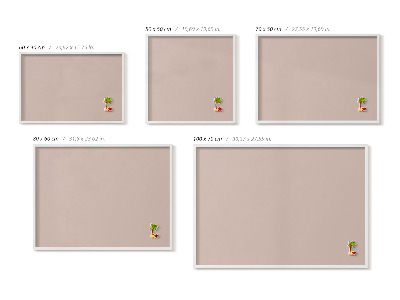 Quadro magnético com moldura branca Cor rosa pó bege