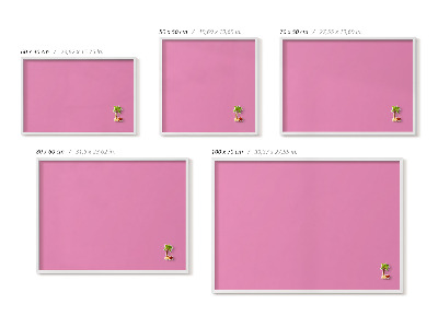 Quadro magnético com moldura branca Cor rosa