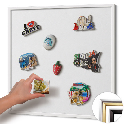 Quadro magnético com moldura branca Cor branca