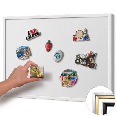 Quadro magnético com moldura branca Cor branca