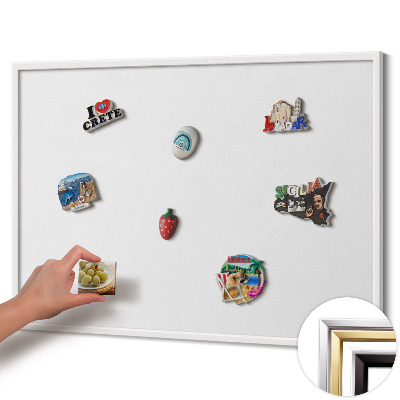 Quadro magnético com moldura branca Cor branca
