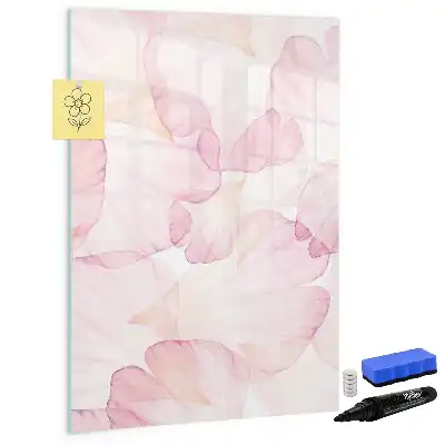 Quadro magnético de apagar a seco estampa de pétalas em aquarela