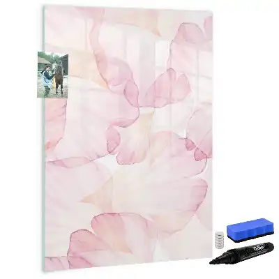 Quadro magnético de apagar a seco estampa de pétalas em aquarela
