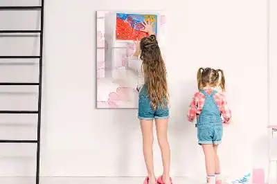 Quadro magnético de apagar a seco estampa de pétalas em aquarela