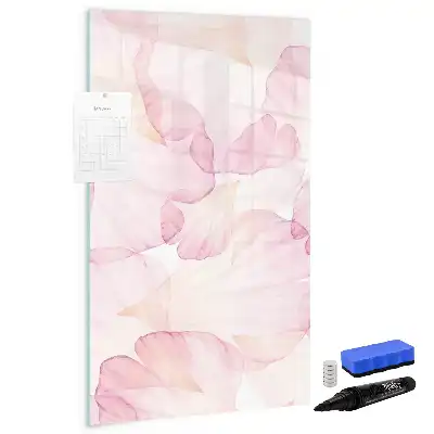 Quadro magnético de apagar a seco estampa de pétalas em aquarela