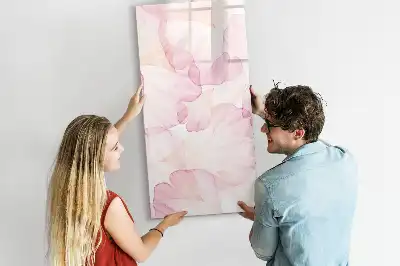 Quadro magnético de apagar a seco estampa de pétalas em aquarela