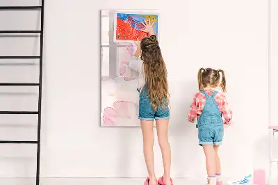 Quadro magnético de apagar a seco estampa de pétalas em aquarela