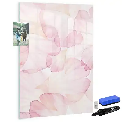 Quadro magnético de apagar a seco estampa de pétalas em aquarela