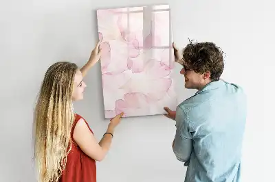 Quadro magnético de apagar a seco estampa de pétalas em aquarela