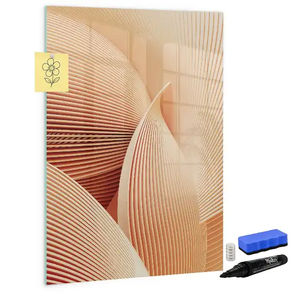 Quadro magnético de apagar a seco com padrão abstrato de ondas