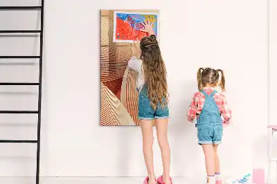 Quadro magnético de apagar a seco com padrão abstrato de ondas