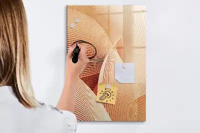 Quadro magnético de apagar a seco com padrão abstrato de ondas