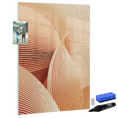 Quadro magnético de apagar a seco com padrão abstrato de ondas