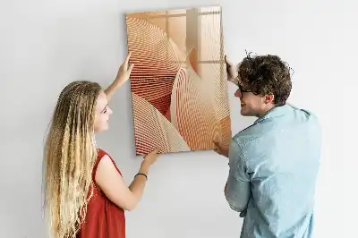 Quadro magnético de apagar a seco com padrão abstrato de ondas