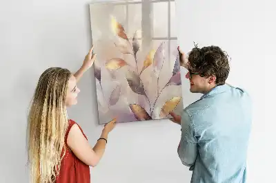 Quadro magnético de apagar a seco com estampa de plantas em aquarela