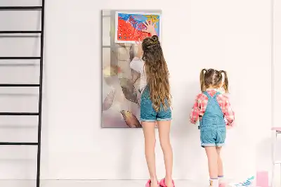 Quadro magnético de apagar a seco com estampa de plantas em aquarela