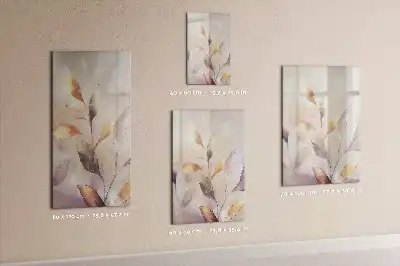 Quadro magnético de apagar a seco com estampa de plantas em aquarela