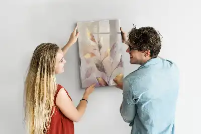 Quadro magnético de apagar a seco com estampa de plantas em aquarela