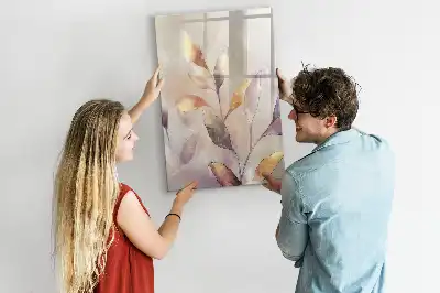 Quadro magnético de apagar a seco com estampa de plantas em aquarela