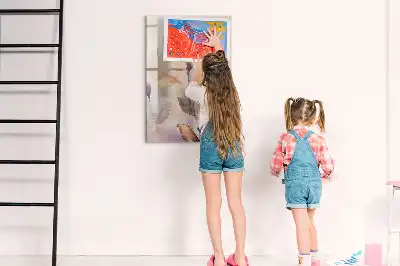 Quadro magnético de apagar a seco com estampa de plantas em aquarela