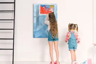 Quadro magnético de apagar a seco estampa de abstração de triângulos