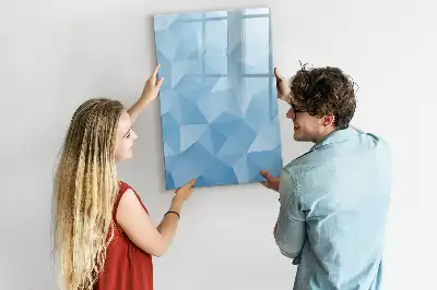 Quadro magnético de apagar a seco estampa de abstração de triângulos