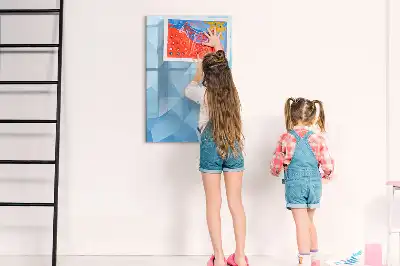 Quadro magnético de apagar a seco estampa de abstração de triângulos