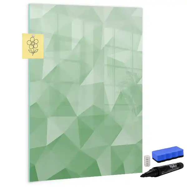 Quadro magnético de apagar a seco com estampa de abstração de triângulos