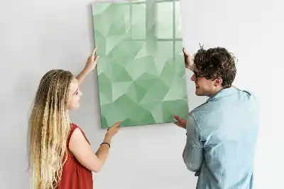 Quadro magnético de apagar a seco com estampa de abstração de triângulos
