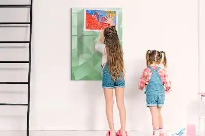 Quadro magnético de apagar a seco com estampa de abstração de triângulos