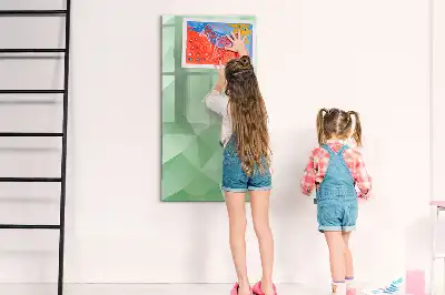 Quadro magnético de apagar a seco com estampa de abstração de triângulos