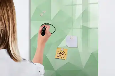Quadro magnético de apagar a seco com estampa de abstração de triângulos