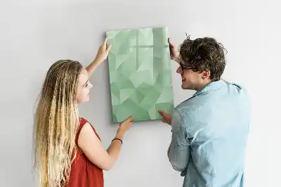Quadro magnético de apagar a seco com estampa de abstração de triângulos