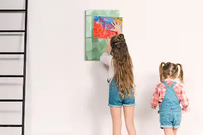 Quadro magnético de apagar a seco com estampa de abstração de triângulos