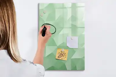 Quadro magnético de apagar a seco com estampa de abstração de triângulos