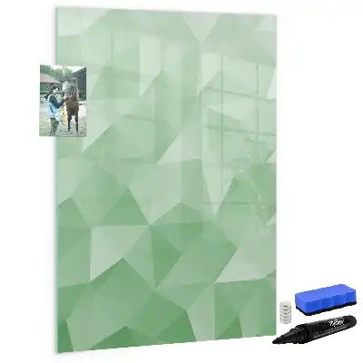 Quadro magnético de apagar a seco com estampa de abstração de triângulos