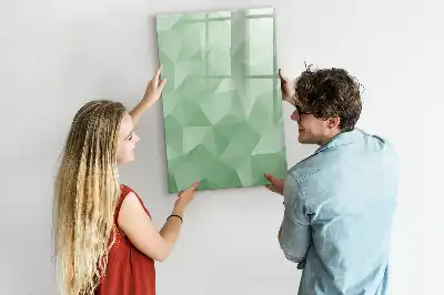 Quadro magnético de apagar a seco com estampa de abstração de triângulos